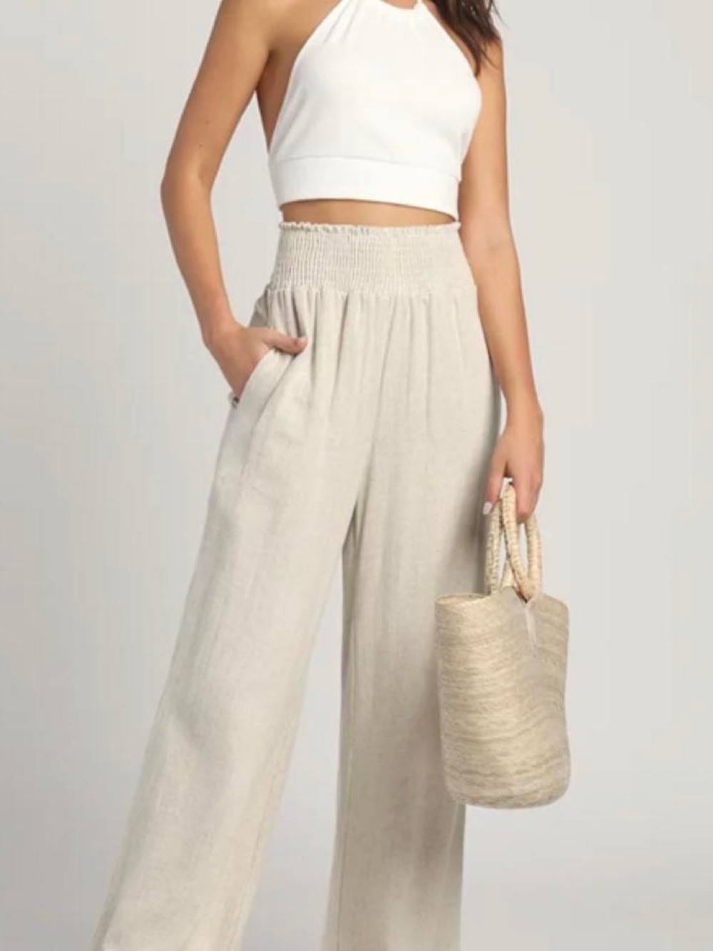 Lulu's Cream Comfy and Beachy Linen Pants